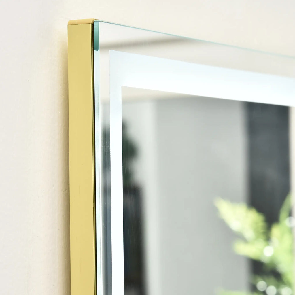 HOMCOM Specchio da Terra LED Dimmerabile 3 Colori Luce da Parete