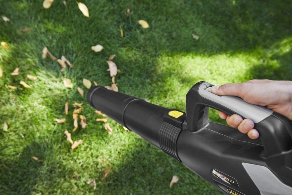 Soffiatore a batteria Alpina ABL 20 Li Kit, per un giardino curato, batteria da 20 V (4 Ah), 280 W, tubo rimovibile salvaspazio, include batteria e caricabatterie.