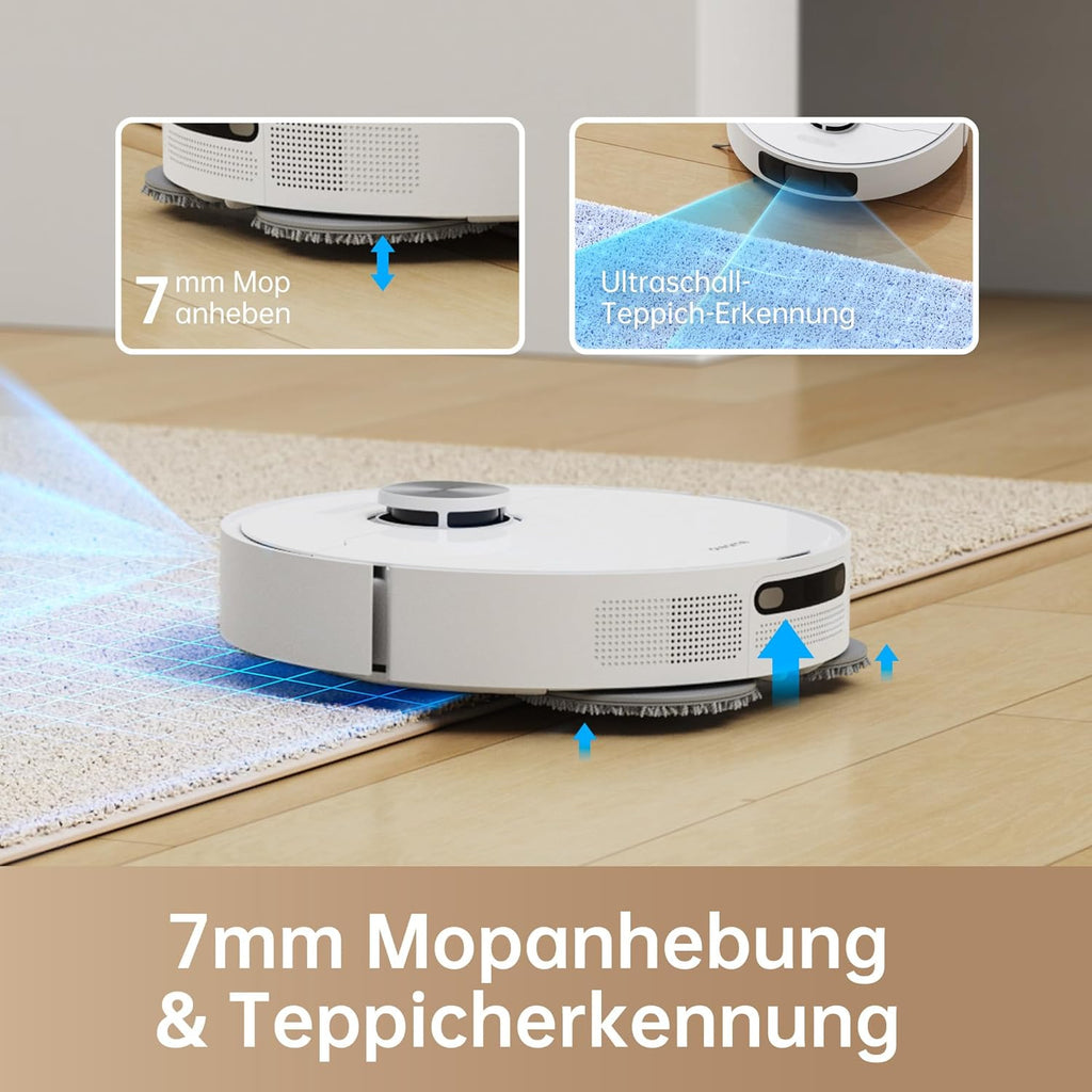 dreame L10 Prime Saugroboter und Wischroboter mit Automatischer Waschstation von Wischpads, 7mm Mopanhebung, LDS Navigation, 4000Pa Saugleistung, 3D Mapping, WiFi/APP