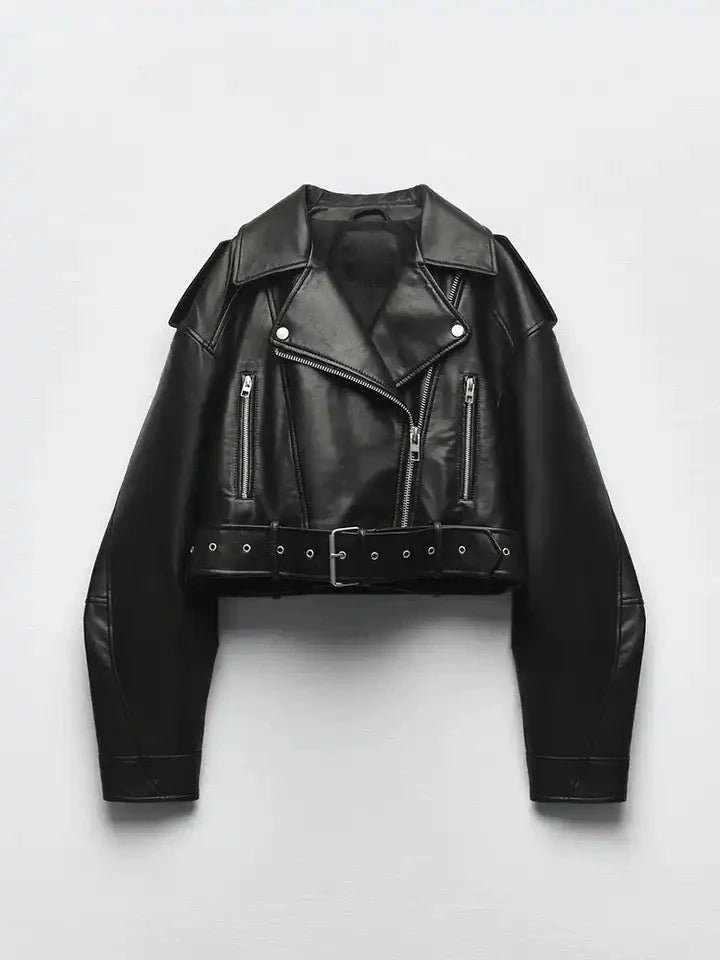 bergroe Lederjacke für Damen