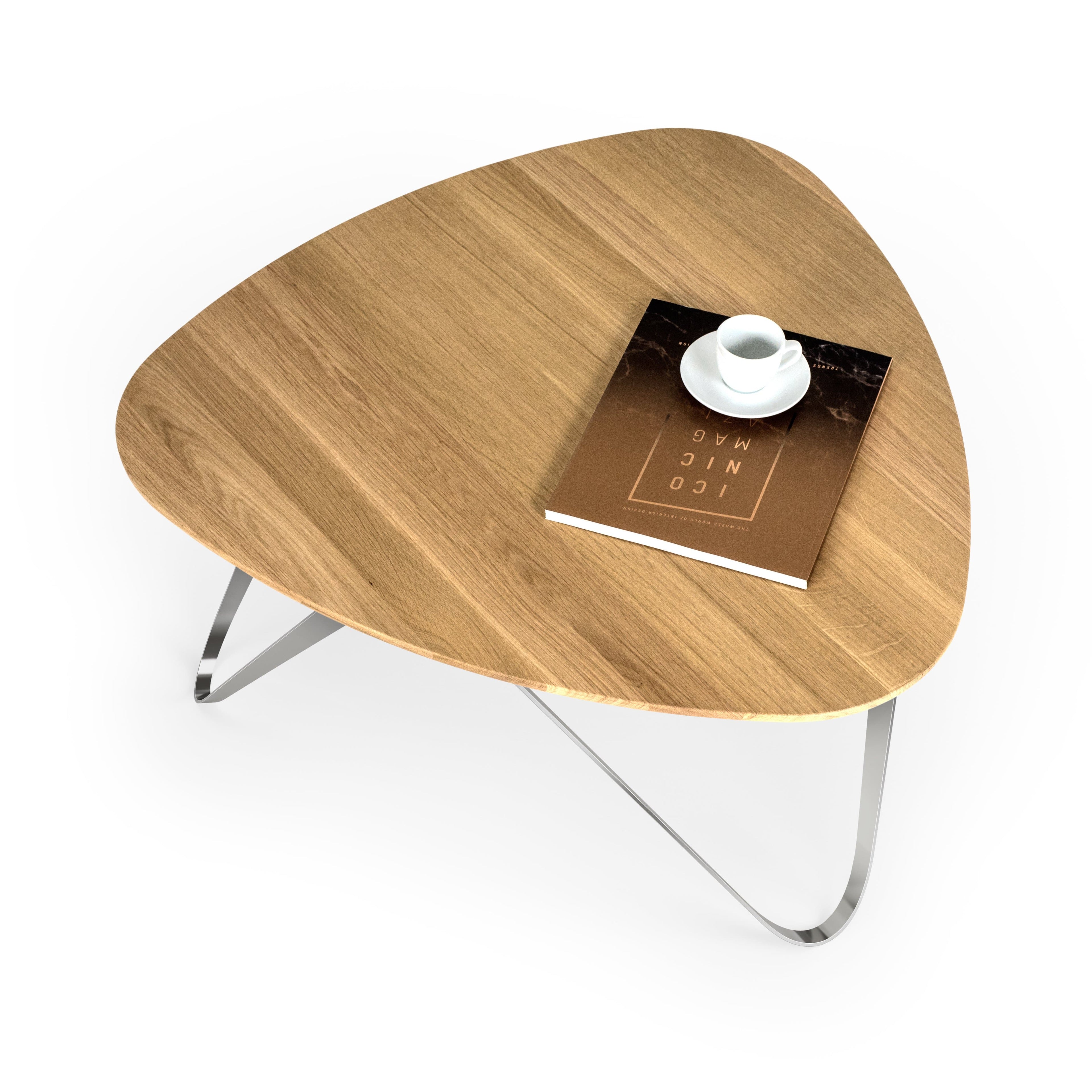 Couchtisch PLEKTRON Eiche Edelstahl