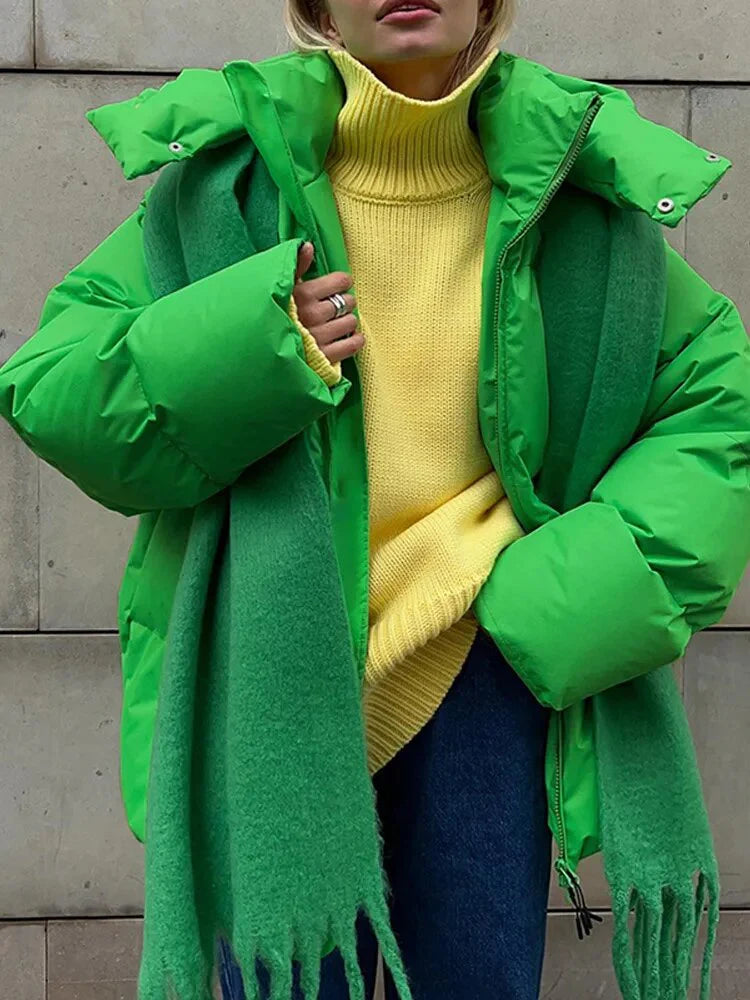 Stylish hood on the mountain