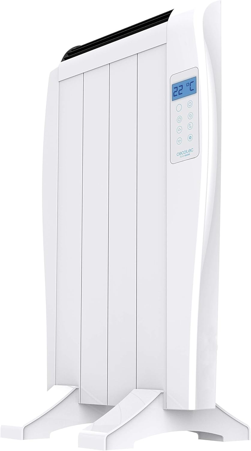 Cecotec Radiatore a olio con telecomando ReadyWarm 2500 Thermal. 1800 W, 12 elementi in alluminio, schermo LCD, 3 modalità di riscaldamento, timer, design sottile, protezione contro il surriscaldamento Overprotect System