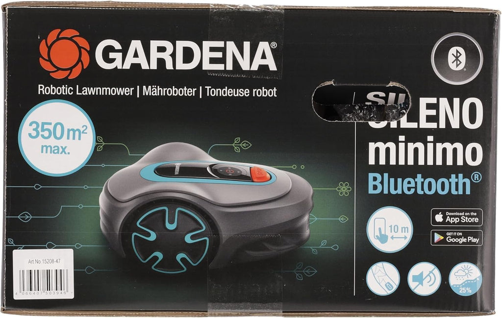 Gardena Rasaerba robotizzato SILENO minimo 500 m: tosaerba intelligente con connettività ottimale, programmabile con l'app Gardena Bluetooth, versione DE (15202-20)