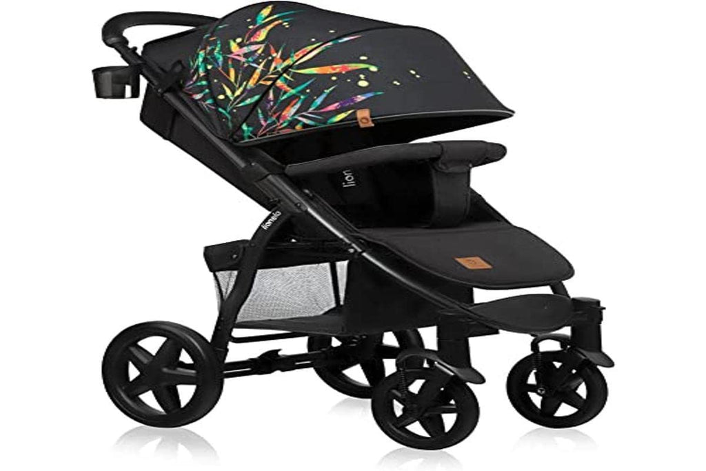 LIONELO Annet Buggy fino a 22 kg con funzione reclinabile, passeggino compatto richiudibile con accessori, ruote in schiuma EVA, zanzariera, coprigambe, portabevande, cestino (Golden Moments, Tour)