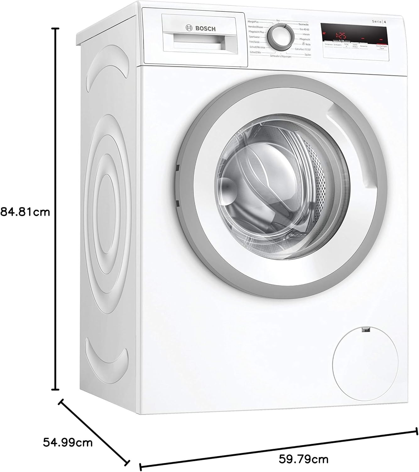 BOSCH WAN28127 Lavatrice Serie 4, a carica frontale, capacità 8 kg, 1400 giri/min, Iron Assist, Active Water Plus, EcoSilence Drive, Speed Perfect, bianco, 60 cm