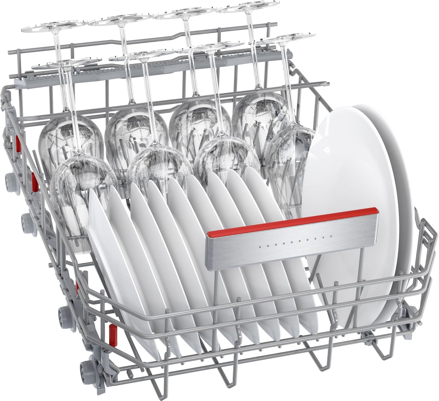 Bosch SPV2IKX10E Serie 2 Lavastoviglie smart a scomparsa totale, larghezza 45 cm, Cestello posate, Extra Asciugatura con la pressione di un pulsante, InfoLight punto luce rosso sul pavimento, AquaStop protezione dai danni causati dall'acqua, Bianco