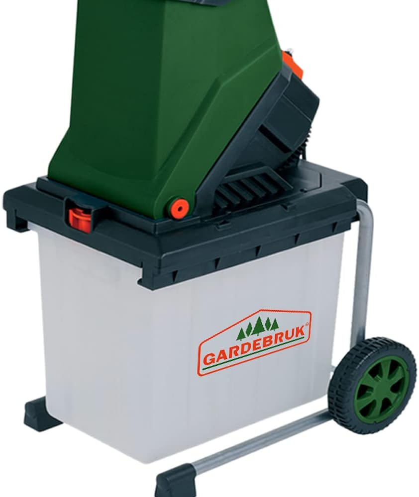 Gardebruk® Gartenhäcksler 3100 W max. 40 mm Aststärke Elektrisch 50 L Robuste Auffangbox Messerhäcksler Schredder Holz