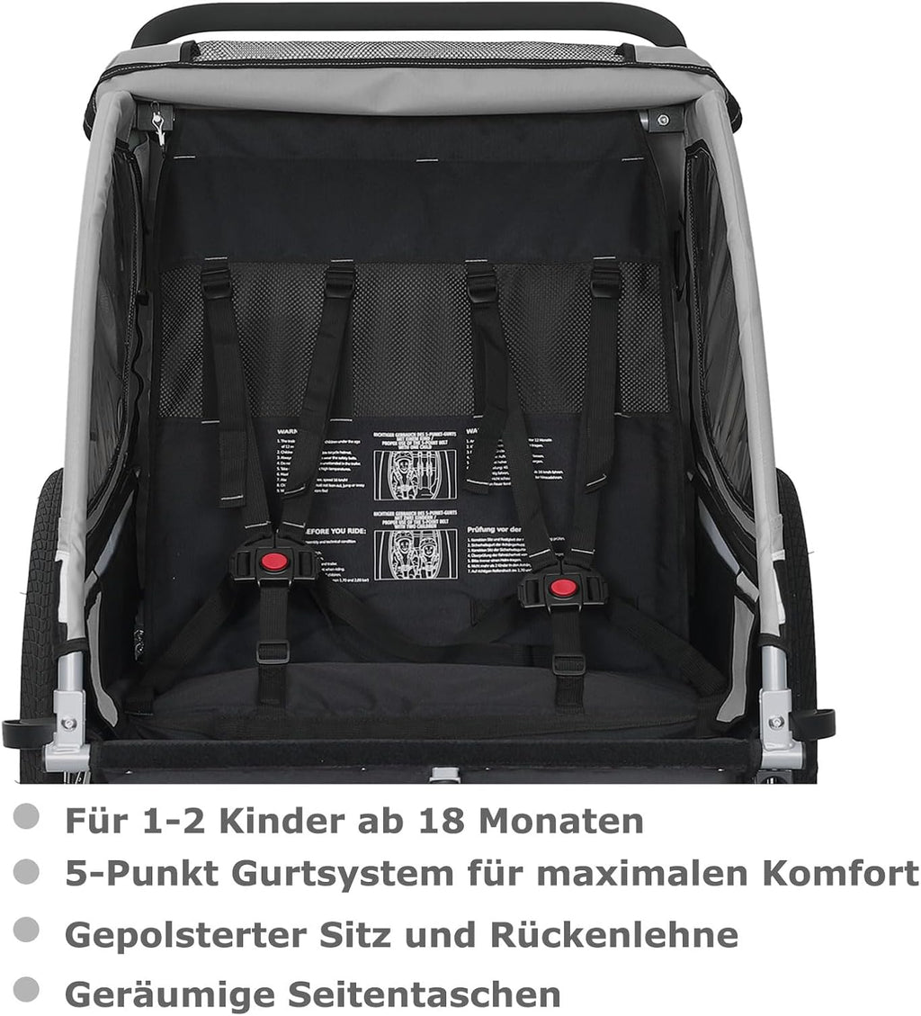 Tiggo VS 2 in 1 Rimorchio per bambini Rimorchio per bici Rimorchio con set passeggino Jogger 50202