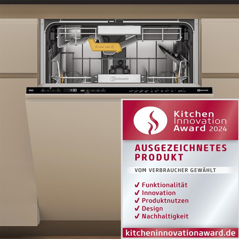Bauknecht BCIO 3T341 PLET Lavastoviglie completamente integrata 60 cm/Acciaio inox/14 coperti/10 programmi standard e 1 programma sensore/PowerClean/ActiveDry/Cassetto portaposate/Protezione completa dall'acqua
