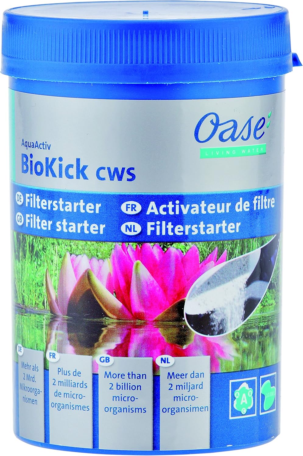 Oase 50170 SwimSkim CWS & Söll 14432 FilterstarterBakterien hochreine Mikroorganismen für Teiche 500 g - natürliche Filterbakterien aktivieren die Biologie der Filter im Gartenteich