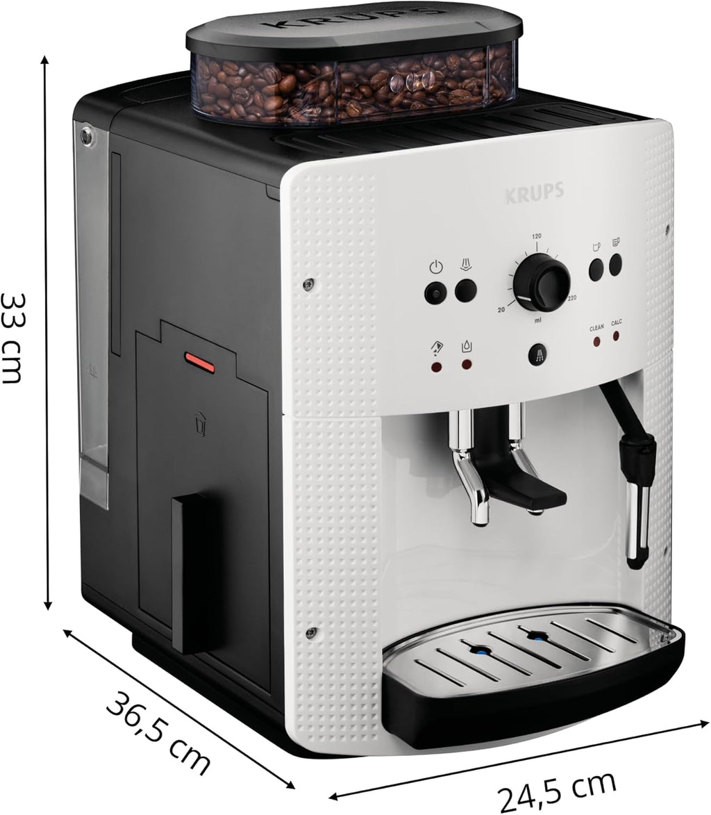 Krups Arabica Picto Macchina da Caffè Automatica, Bocchetta Vapore, Funzione 2 Tazze, Manopola Rotante, Facile Pulizia, Macchina da Caffè, Nera, EA810870