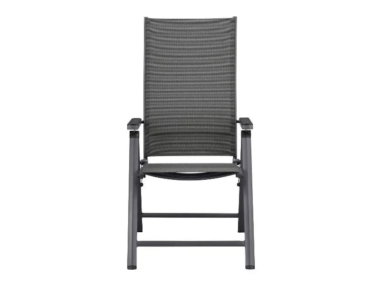 Set in alluminio »Houston«, 9 pezzi - Tavolo allungabile e 8 sedie schienale alto, grigio