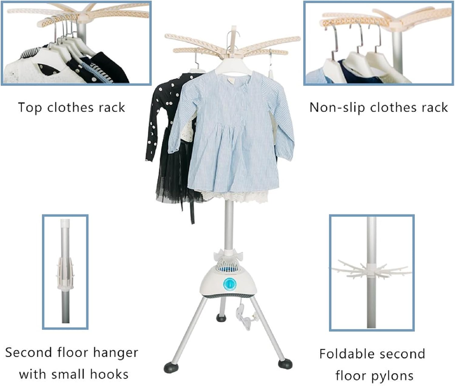 Concise Home Asciugatrice elettrica portatile 1000W grande capacità 10kg doppia lega di alluminio a risparmio energetico per vestiti bagnati interni asciugatrice ad aria calda