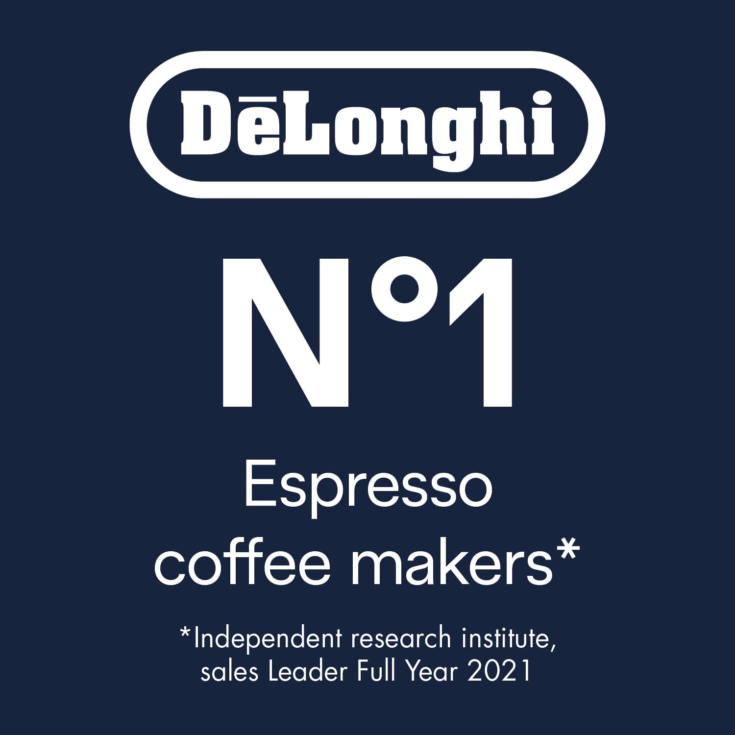 De'Longhi Dedica Style EC 685.M – Macchina da caffè espresso con portafiltro, con montalatte professionale, larga solo 15 cm, per caffè in polvere o cialde ESE, serbatoio dell'acqua da 1 l, argento