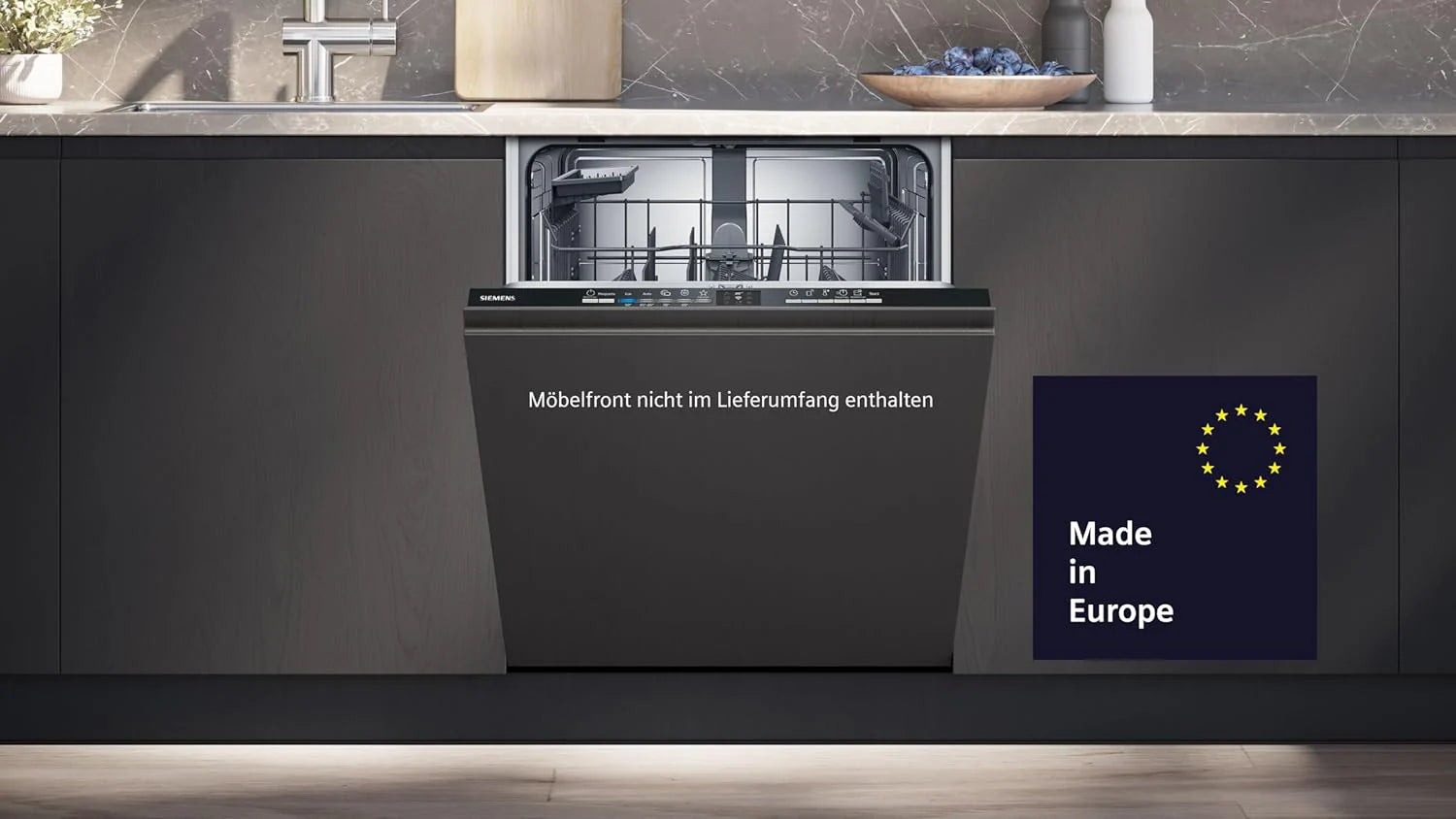 Siemens SN63EX06VE, iQ300 Smarter Lavastoviglie, Lavastoviglie a incasso totale, 60 cm, Cassetto posate, Extra silenziosa, varioSpeed, Apertura automatica porta, Triple rackMatic, infoLight, intensiveZone