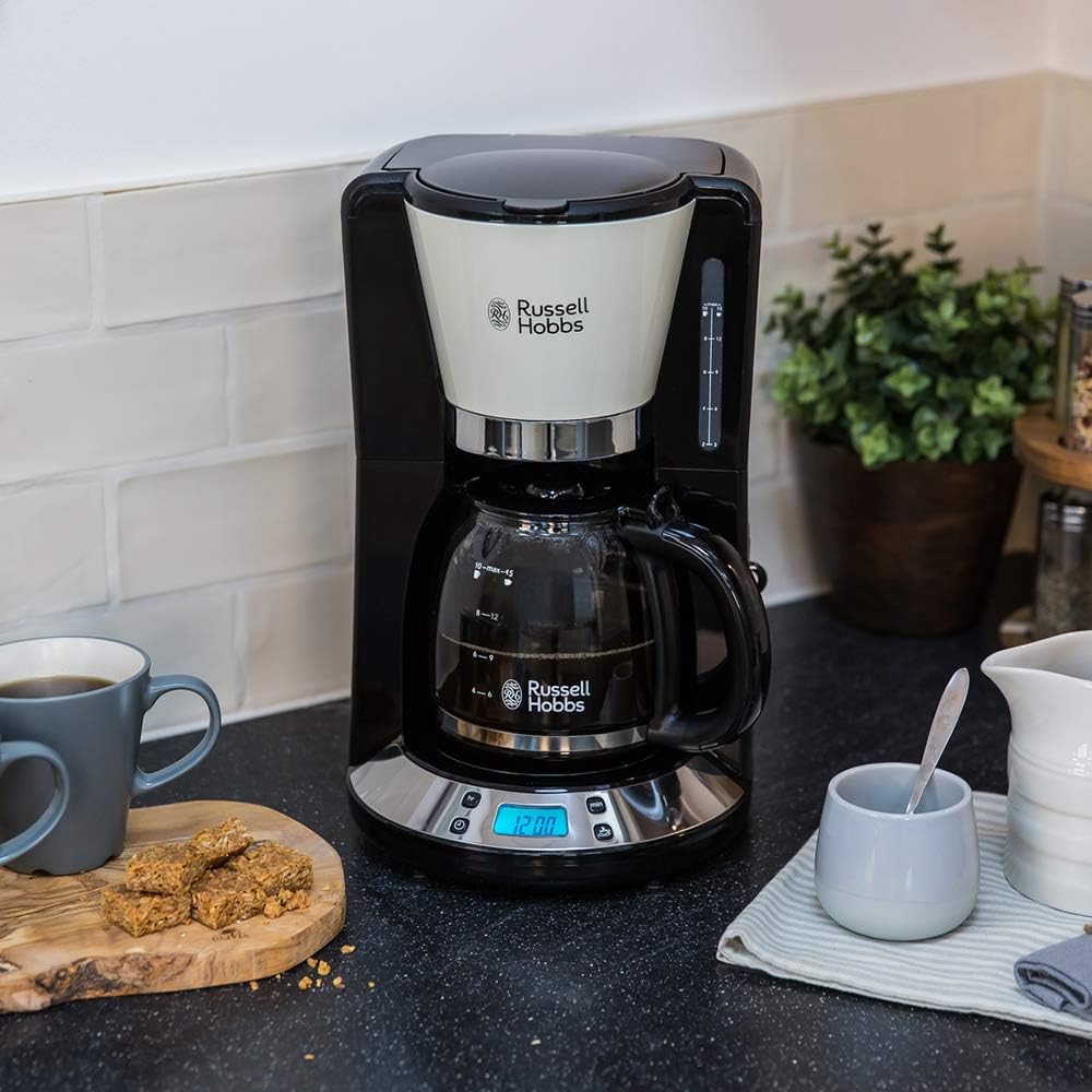 Russell Hobbs Frühstücksset Colours+ Creme: Kaffeemaschine 24033-56 [Digitaler Timer] + Wasserkocher 20415-70 [1,7l, 2400 W] + Toaster 26551-56 [für 2 Scheiben], Frühstücksserie