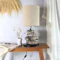 Holz Tischlampe CAMBRIA in Stein-Optik