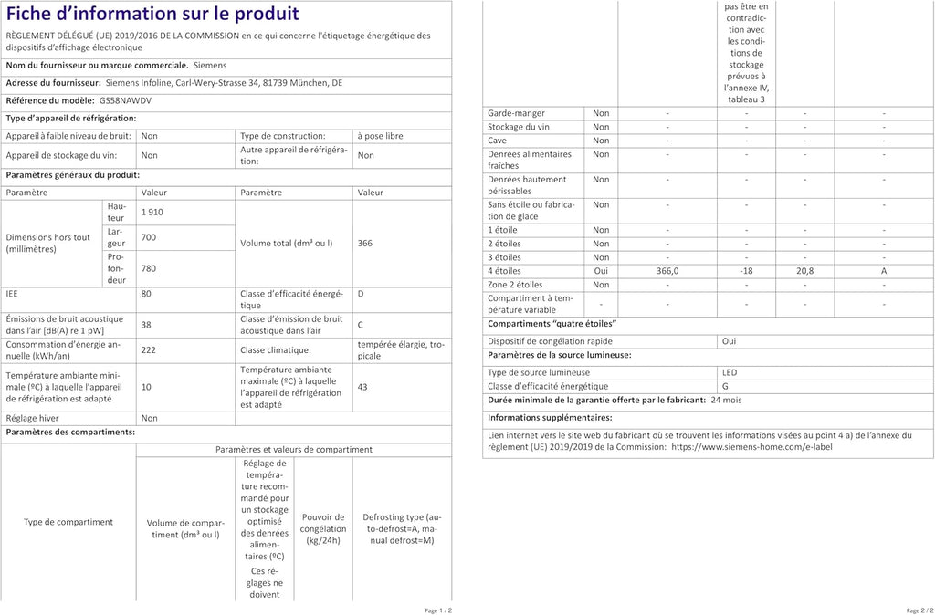 Siemens GS54NAWCV iQ500 Congelatore verticale, 176 x 70 cm, 327 L, NoFrost mai più sbrinamento, bigBox spazio per alimenti di grandi dimensioni, varioZone ripiani e cassetti flessibili in vetro, Bianco