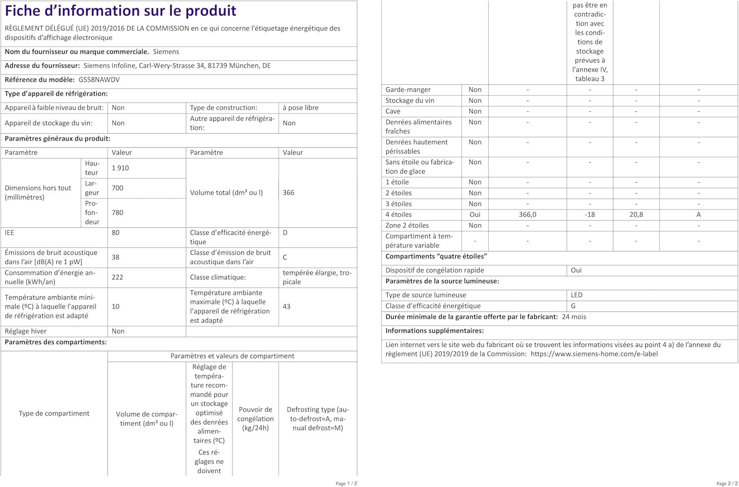 Siemens GS54NAWCV iQ500 Congelatore verticale, 176 x 70 cm, 327 L, NoFrost mai più sbrinamento, bigBox spazio per alimenti di grandi dimensioni, varioZone ripiani e cassetti flessibili in vetro, Bianco