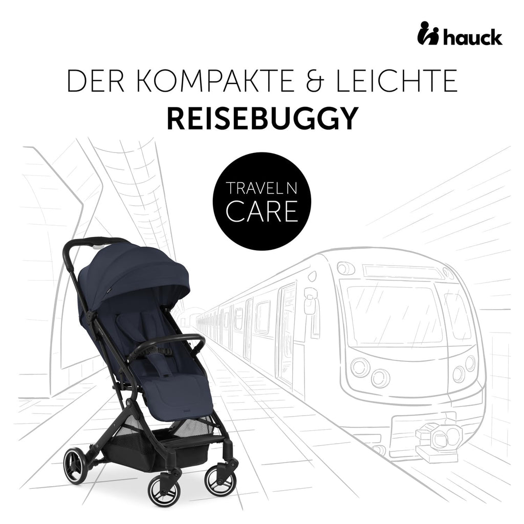 hauck Passeggino leggero Travel N Care per bambini dalla nascita fino a 22 kg con funzione reclinabile, ultraleggero - 6,9 kg, chiudibile con una mano, UPF 50+, ruote in EVA, cestino fino a 3 kg (Dark Olive)