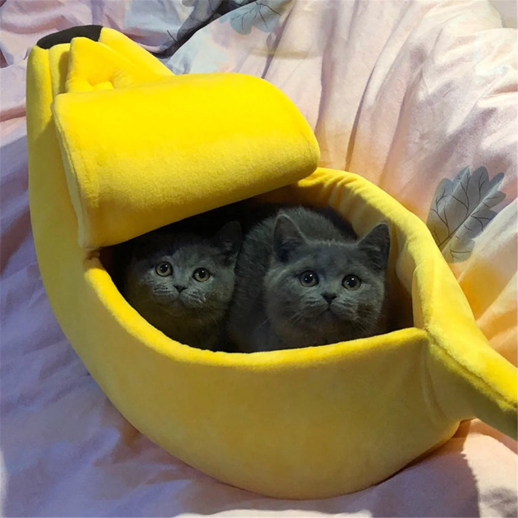 Accogliente letto a banana per gatti – Il posto perfetto per dormire per il tuo felino domestico