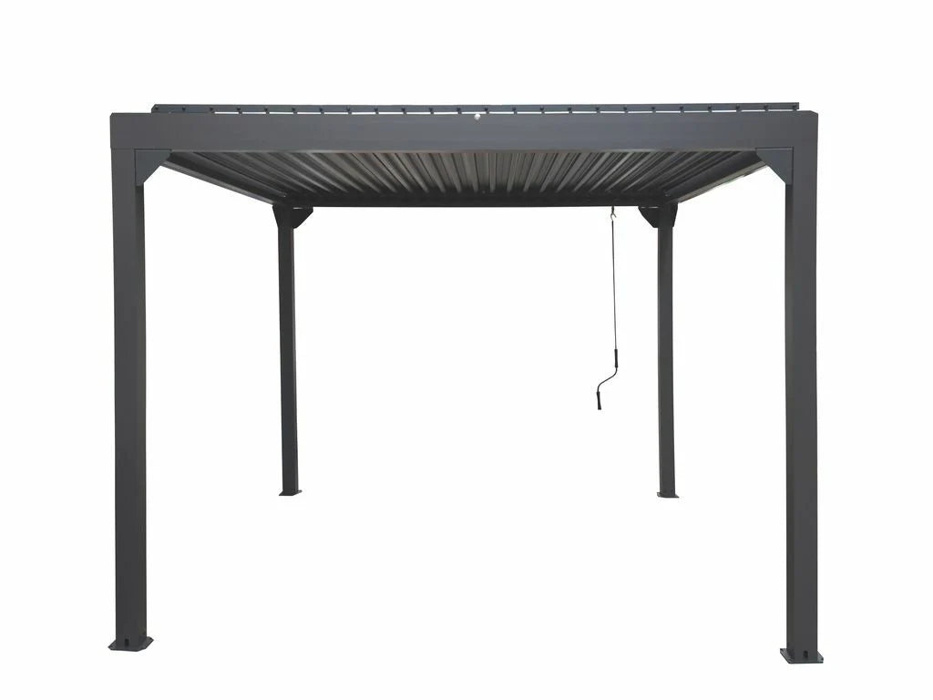 Pergola Metalcraft con tetto a rete, 3x3m, manuale, antracite