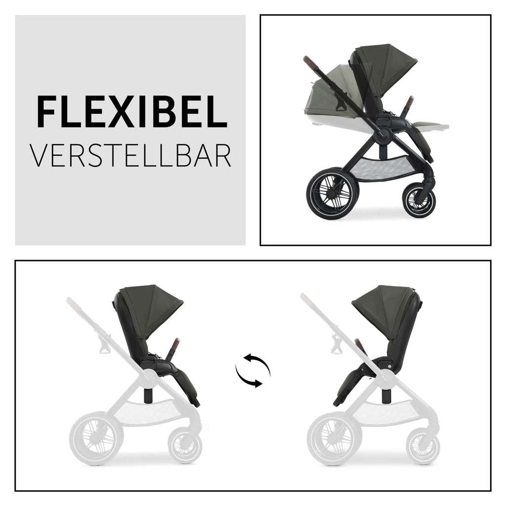 hauck Kinderwagen mit Beindecke Walk N Care ab Geburt bis 22 kg mit Liegefunktion, Becherhalter, Sitz Wendbar & Höhenverstellbar, Gummireifen, Teleskopgriff, UPF 50+, Zusammenklappbar (Dark Navy Blue9