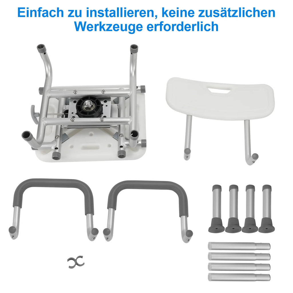 Sonnewelt Sgabello da doccia, sedile doccia girevole a 360°