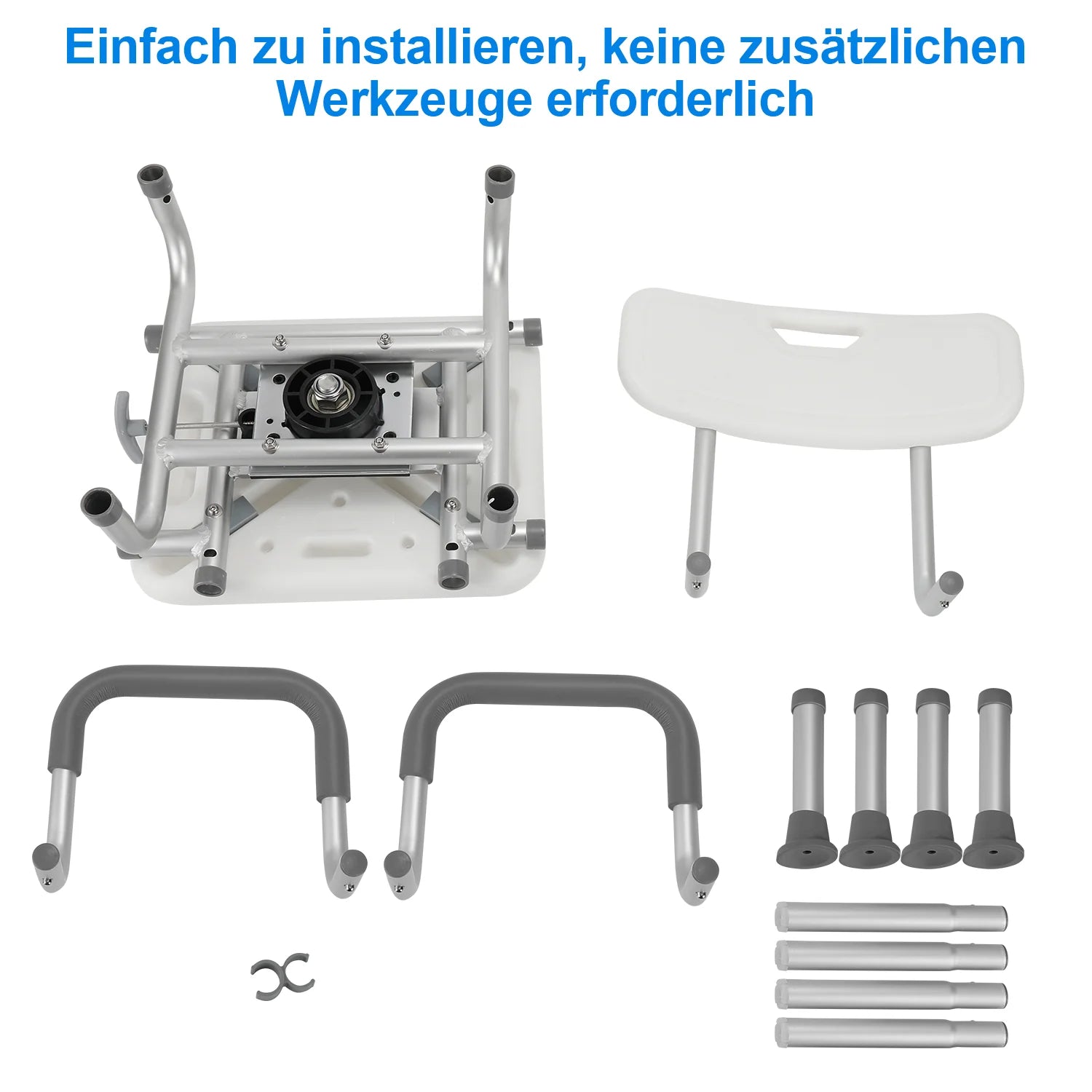 Sonnewelt Sgabello da doccia, sedile doccia girevole a 360°