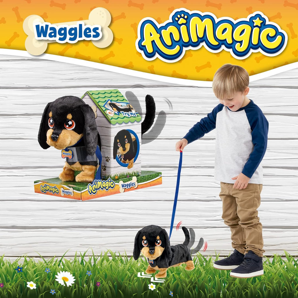 Animagic 31290 - Waggles, der Dackel, der wackelt - Elektronisches Haustier, ab 4 Jahren