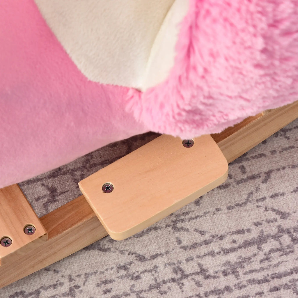 HOMCOM Schaukeltier Flamingo mit Sicherheitsgurt rosa