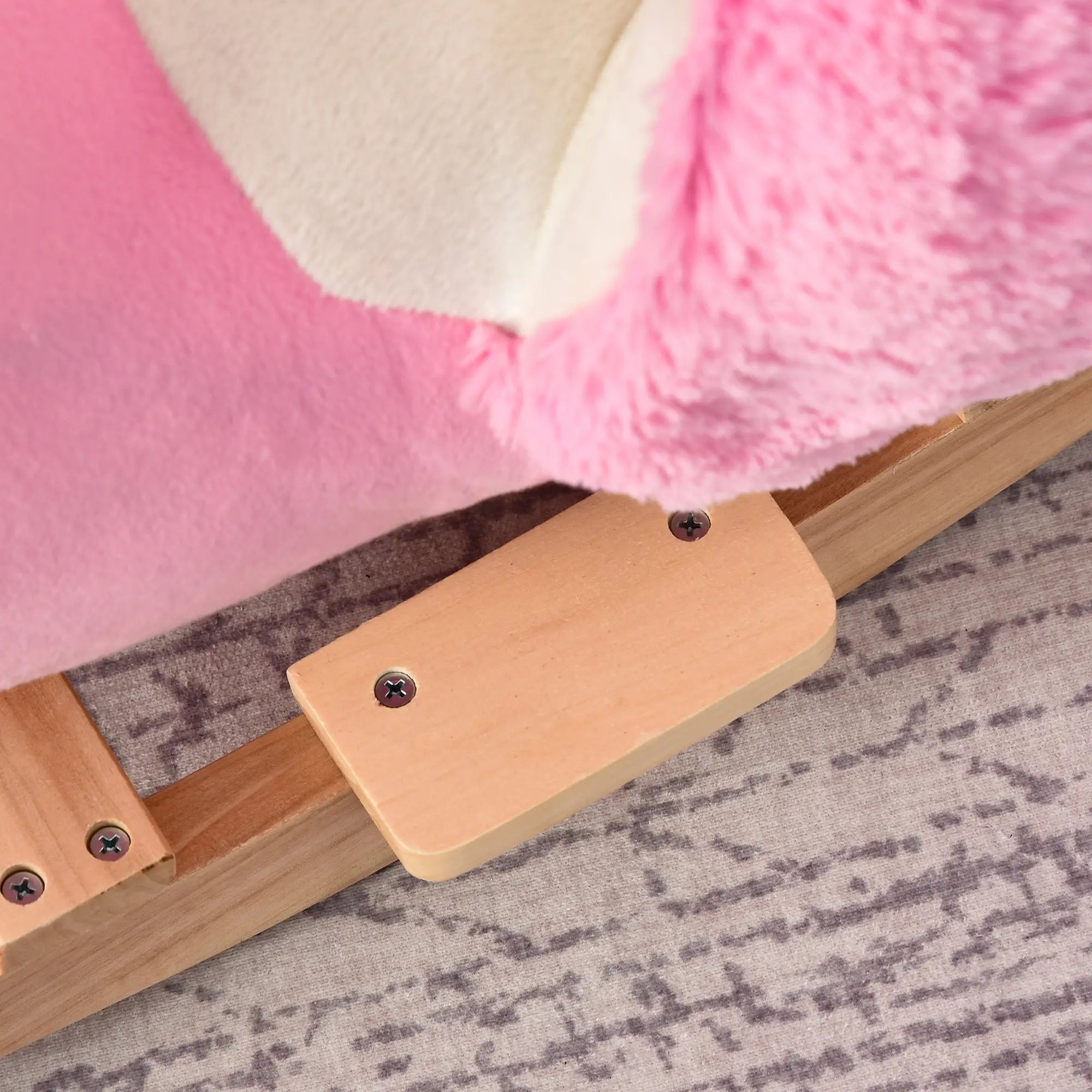 HOMCOM Schaukeltier Flamingo mit Sicherheitsgurt rosa