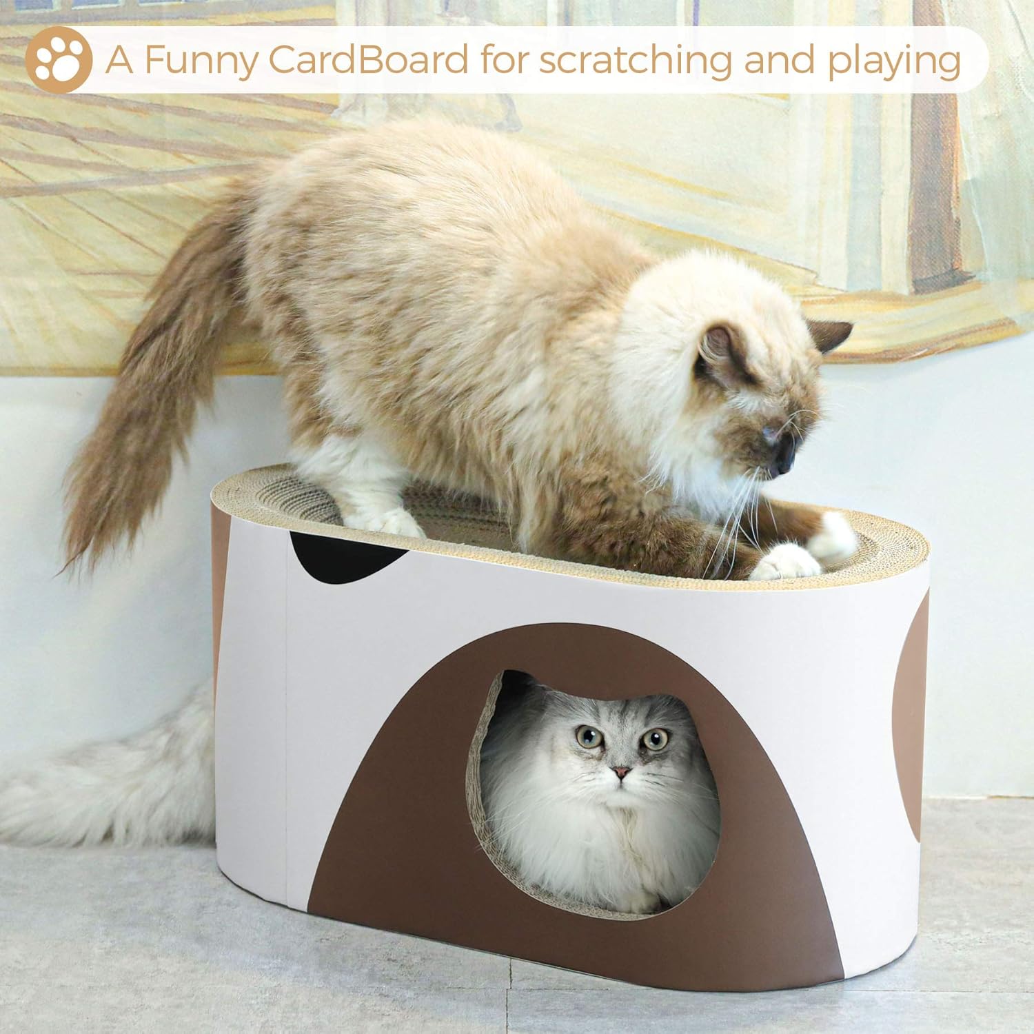 ComSaf Kratzbrett für Katzen, Kratztonne aus Wellpappe, Recycelbar Kratzbretter Katze, Kratzschutz für Sofa, Tür, Mbel, Kratzpappe für Katzen 58 x 25 x 25cm