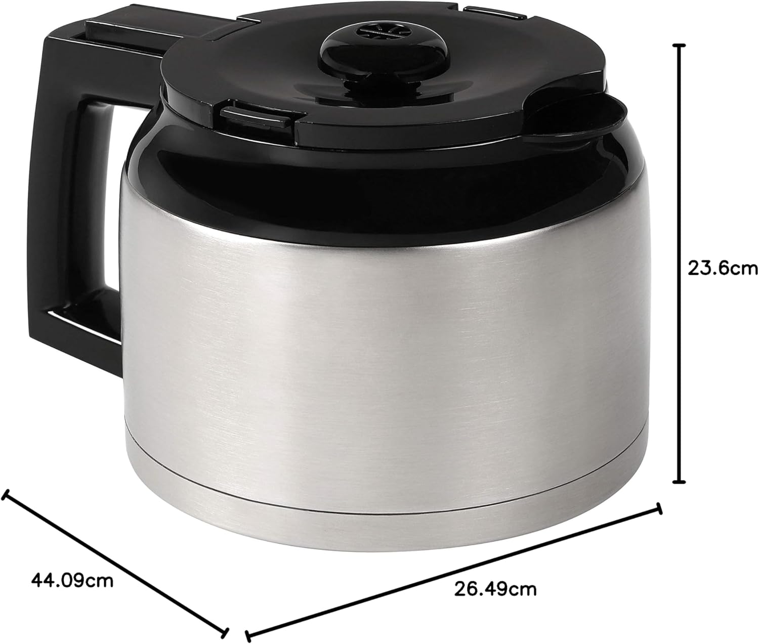 Melitta AromaFresh - Macchina da caffè con filtro - con caraffa in vetro - macinacaffè integrato - funzione timer - 10 tazze - Pure Black