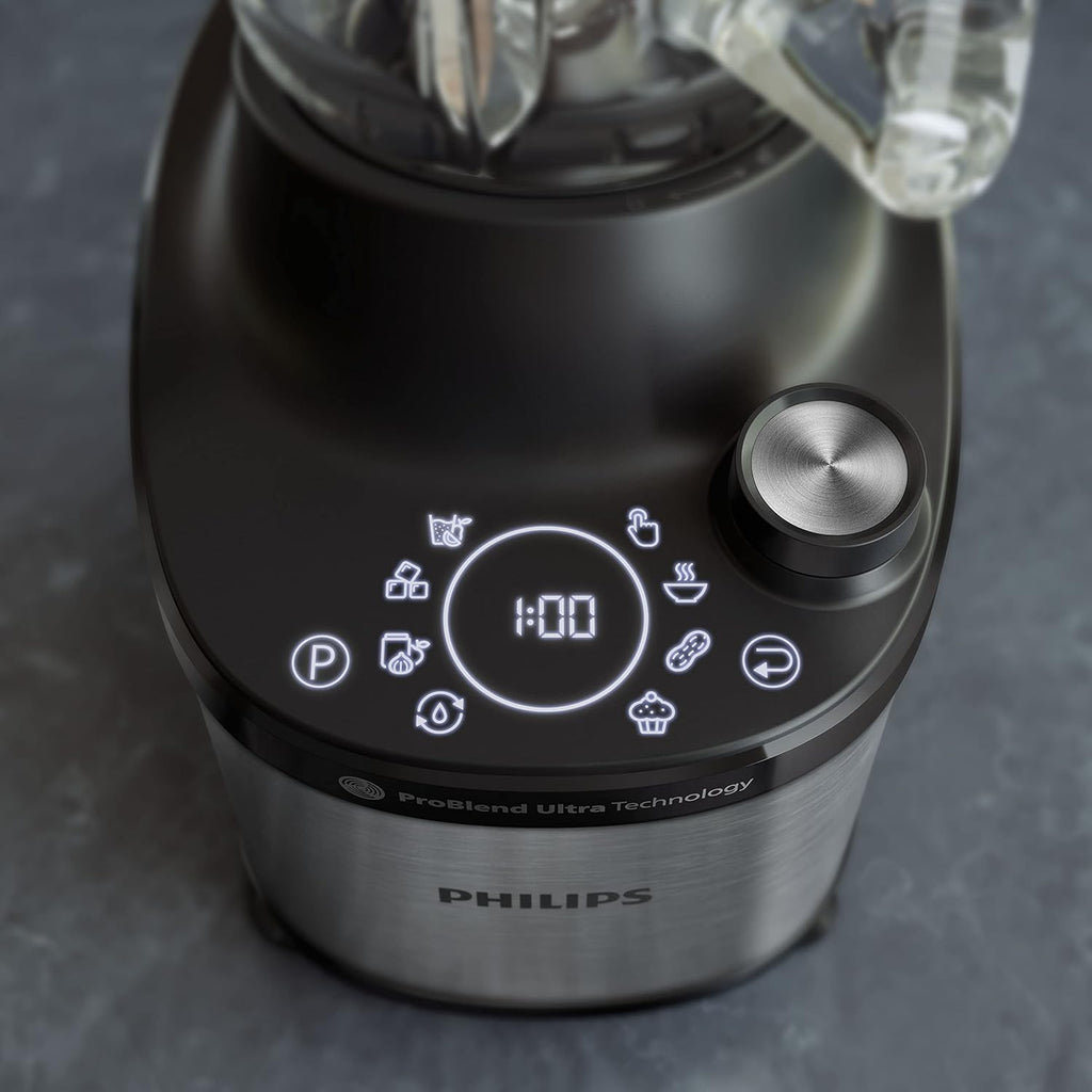 Philips Frullatore 7000 Series - 1500 Watt, 2 Litri, Tecnologia ProBlend Ultra, Programmi di Selezione Rapida, Ricette HomeID, Funzione Quick Clean, 2 Bicchieri in Tritan (HR3760/10)