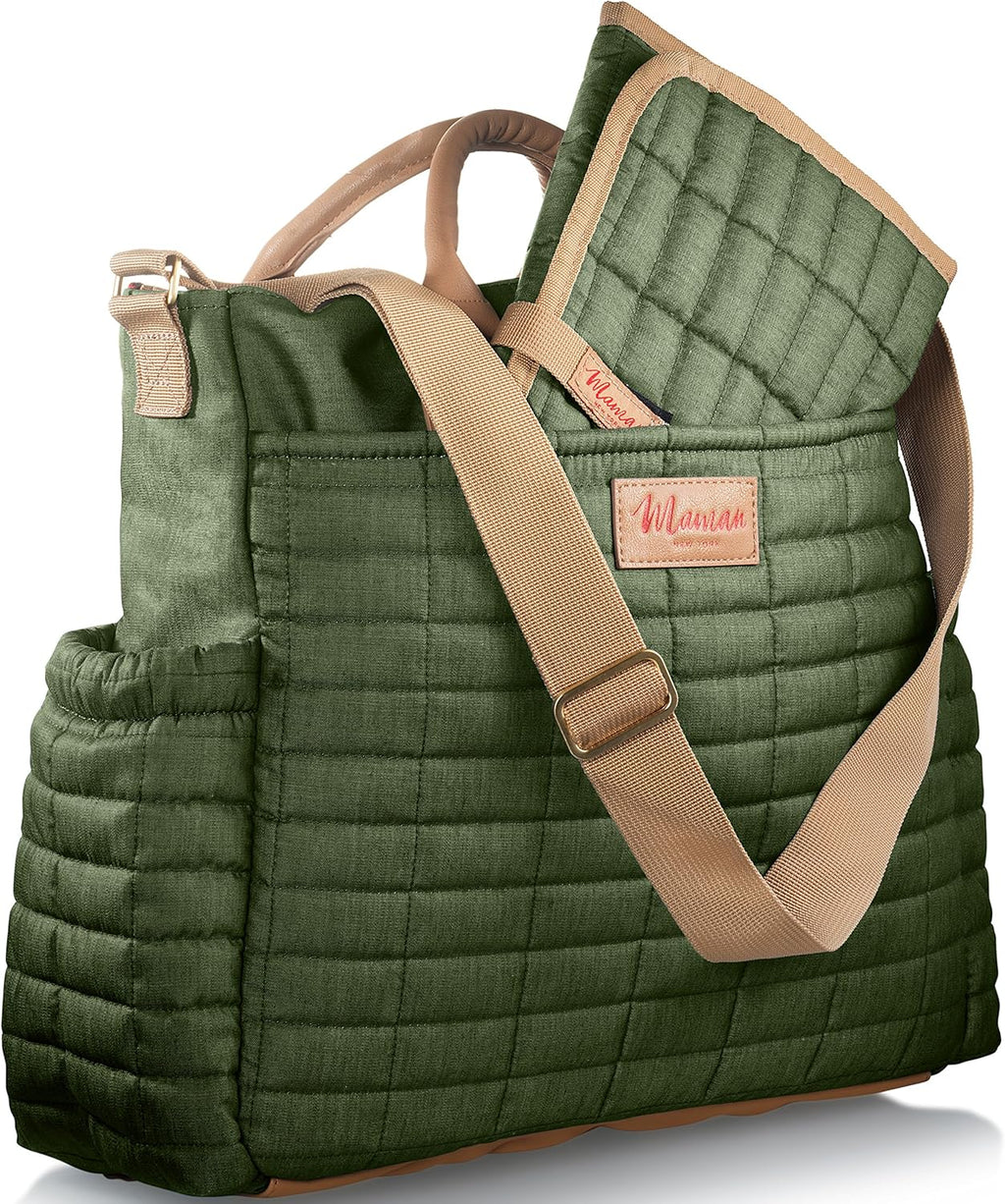 Maman Designer-Wickeltasche, mit passender Wickelunterlage, patentiert, Grün (Grün ), Einheitsgröße