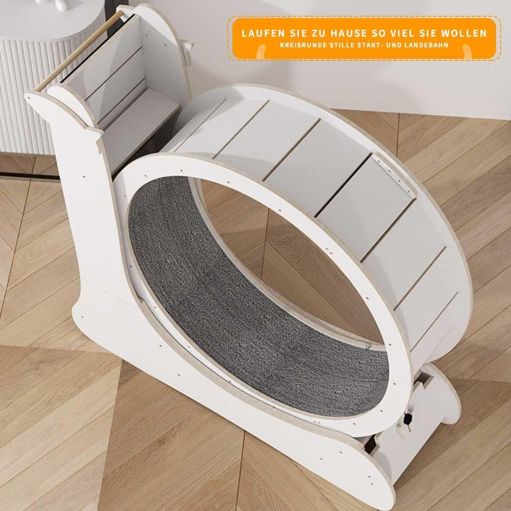 Katzen Tapis roulant, Muto con Spazio Ridotto e Pulegge Silenziose, Tapis roulant per Gatti in Fibra di Legno, Adatto per Gatti Fino a 5 Kg
