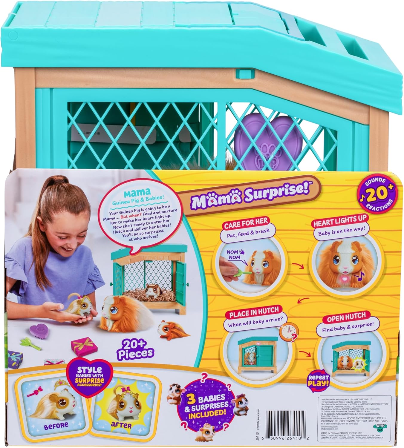 Little Live Pets – Mama Surprise | Interaktives Mama-Meerschweinchen mit Stall und 3 berraschungsbabys. ber 20 Gerusche und Reaktionen, Spielmuster wiederholbar, 5 jahre / 60 monate