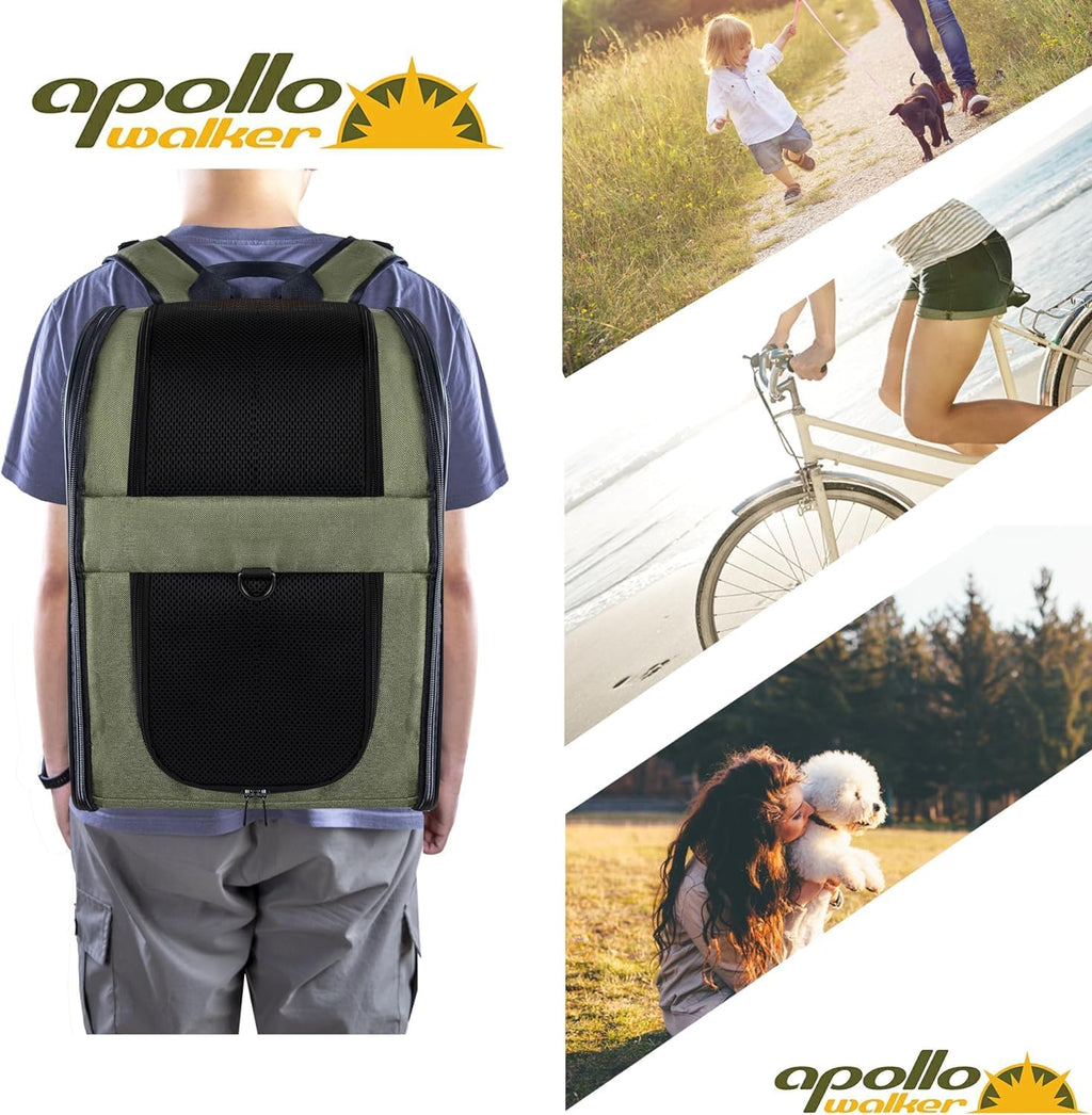 Apollo Walker - Zaino trasportino per animali domestici, cani e gatti da 2 a 12 kg, morbido e pieghevole, colore blu.