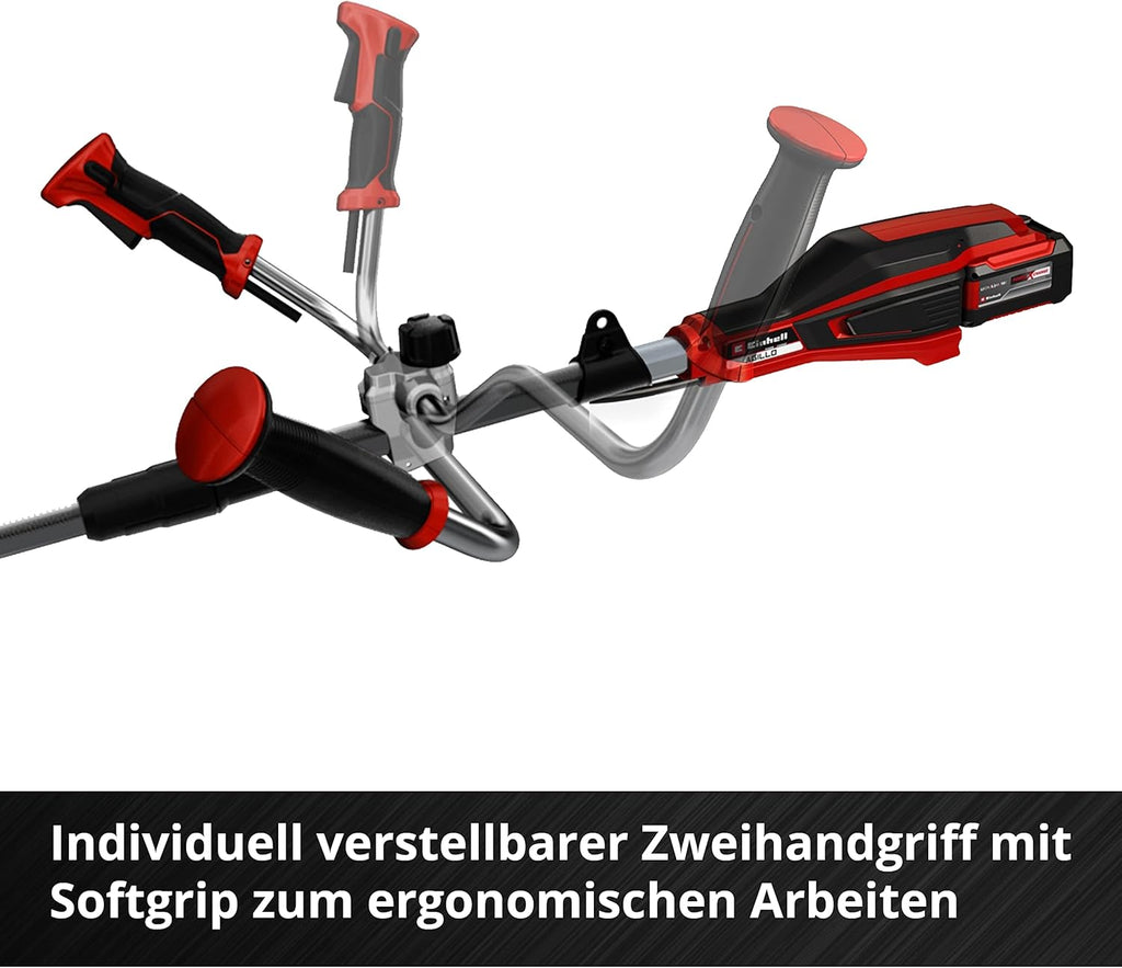 Decespugliatore a batteria Einhell AGILLO 18/200 Power X-Change (Ioni di litio, 18V, 7.500 giri/min., filo con alimentazione automatica/lama a 3 denti, motore anteriore, impugnatura a manubrio, senza batteria e caricabatteria)