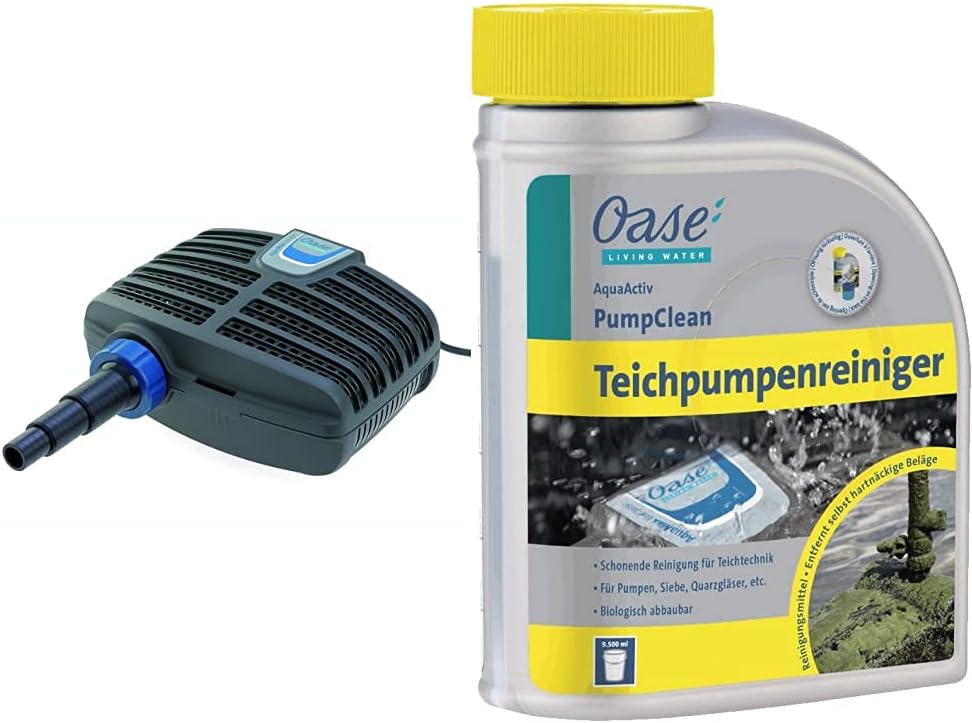 OASE 51096 Pompa per filtro e ruscello AquaMax Eco Classic 5500, portata 5300 l/h, pompa per ruscello a risparmio energetico, pompa per laghetto, filtro, pompa, ruscello, grigio scuro