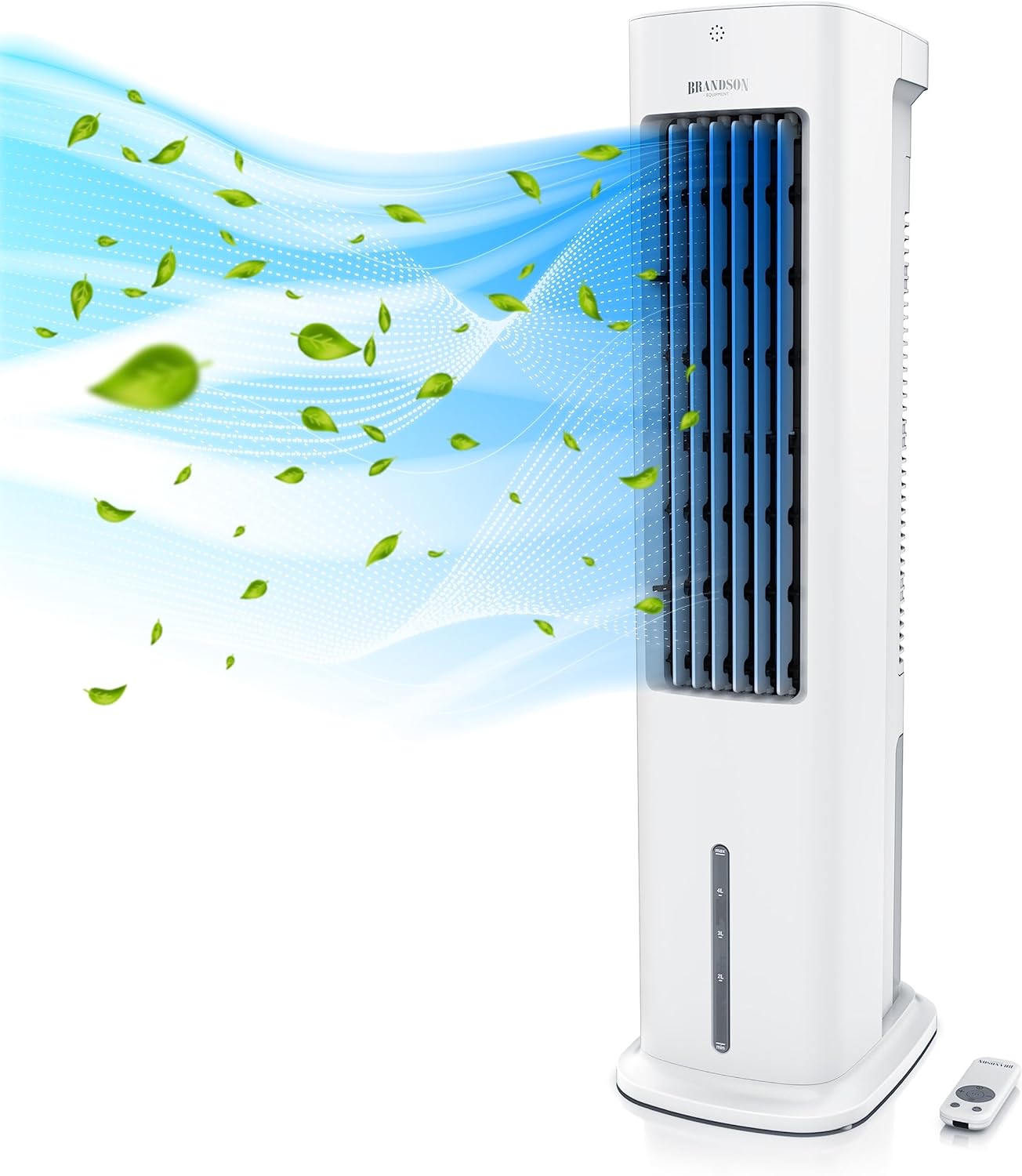 Brandson - Raffrescatore evaporativo 5 in 1 - Refrigeratore evaporativo, umidificatore, ventilatore e purificatore d'aria, condizionatore d'aria portatile senza tubo di scarico - Vincitore del premio 2025 - Silenzioso - Serbatoio dell'acqua da 5 litri