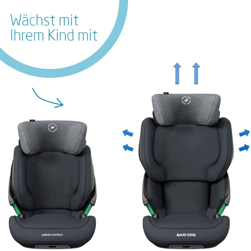 Maxi-Cosi Kore i-Size Seggiolino Auto, 3,5–12 anni, 100–150 cm, Seggiolino ISOFIX, Altezza/larghezza regolabile, Side Protection System Plus, Installazione facile e veloce, Authentic Graphite
