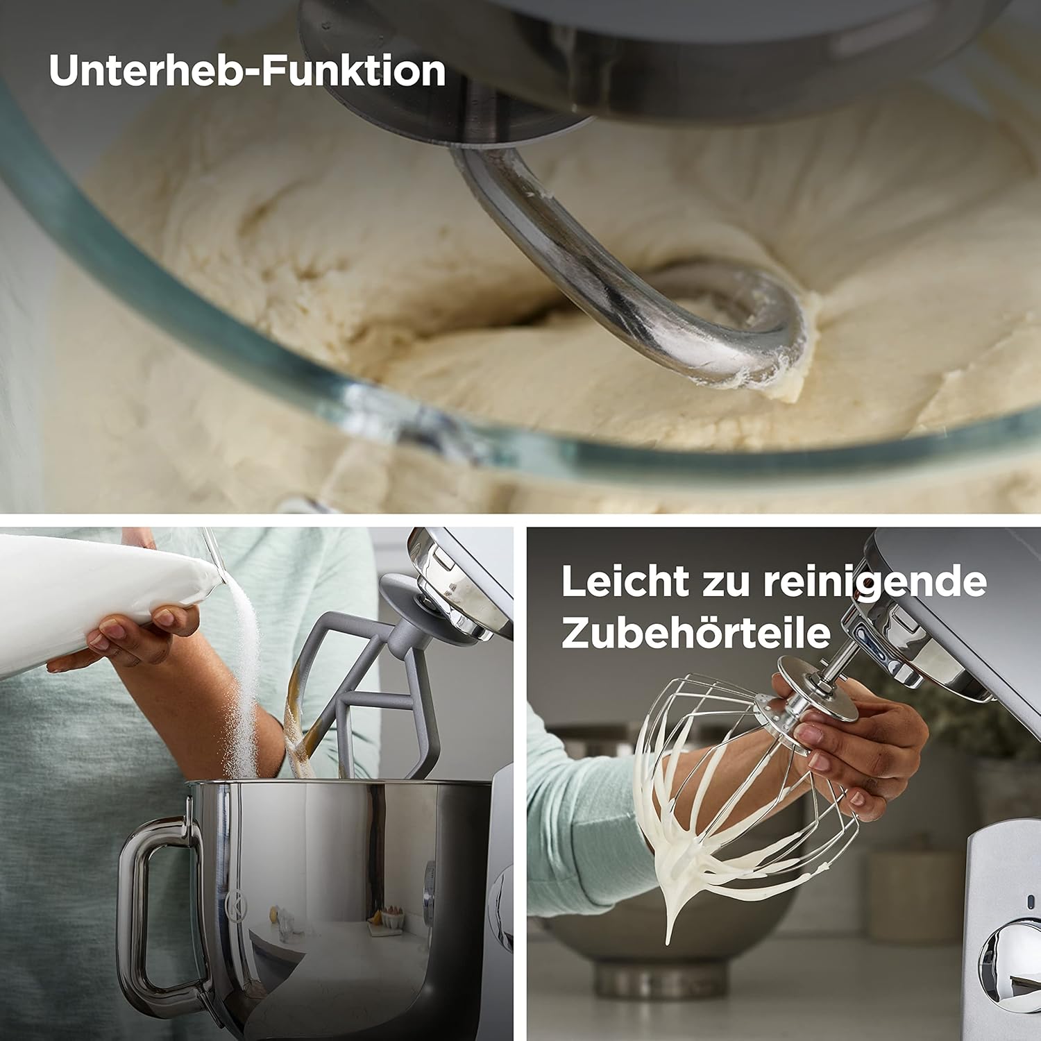 Kenwood kMix KMX750RD Robot da cucina, Ciotola in acciaio inox da 5 litri, Sistema di sicurezza Safe-Use, Corpo in metallo, 1000 Watt, Inclusi set di 3 accessori da pasticceria e paraspruzzi, Rosso
