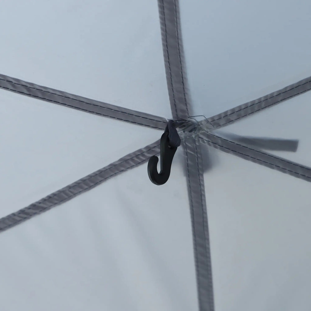 Tenda da campeggio Outsunny 3-4 persone, tenda a cupola grigio-nera
