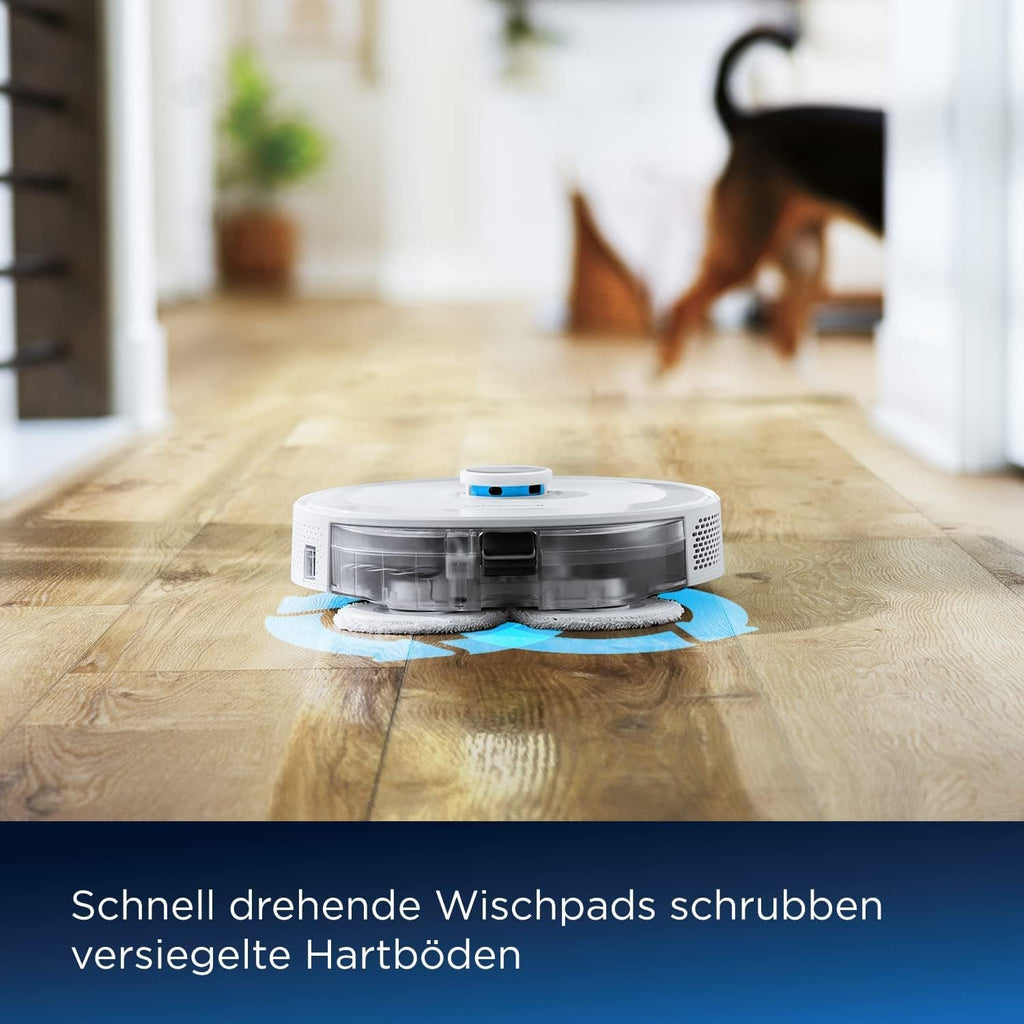BISSELL SpinWave R5 | Robot aspirapolvere con funzione lavapavimenti | Navigazione LIDAR | Riconoscimento tappeti e moquette | Potente aspirazione fino a 2000Pa | Aspirapolvere senza filo | 61 dB | Bianco | 3475N