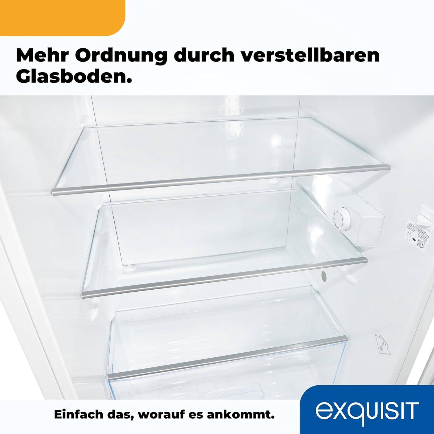 Exquisit Frigorifero senza scomparto congelatore, 133 litri, frigorifero a tutta capacità a libera installazione, cerniera porta reversibile, KS516-V-H-010D bianco