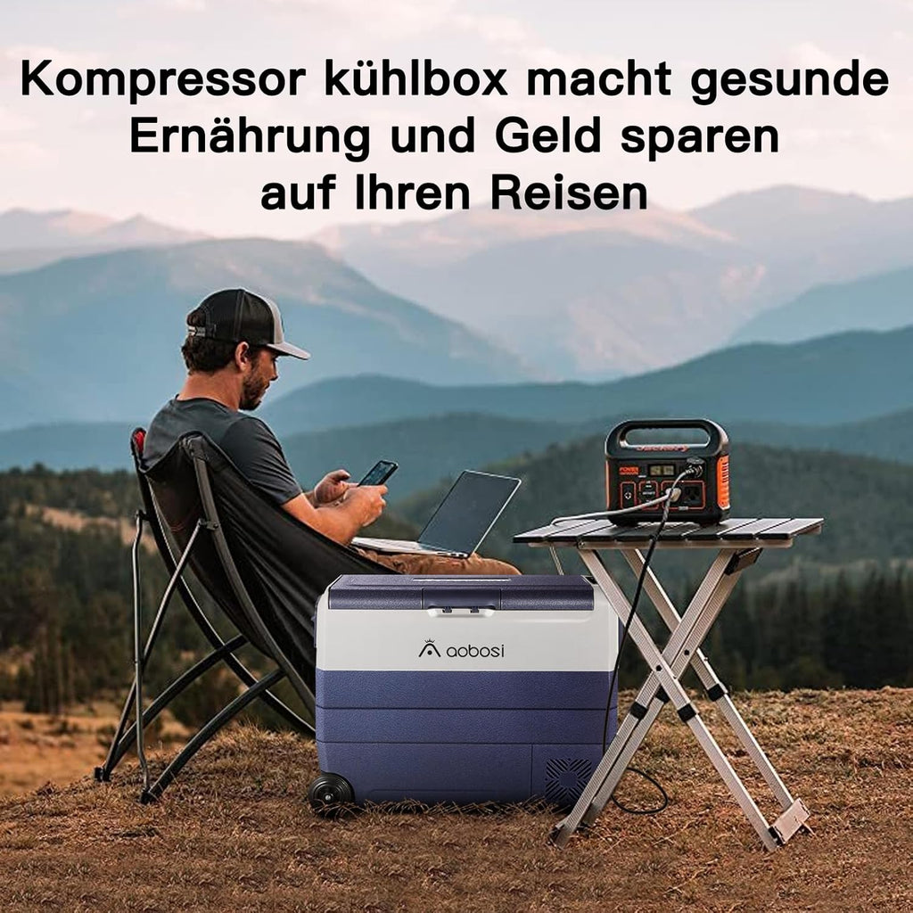 AAOBOSI Frigo Box a Compressore 36 L, Frigo Portatile per Auto con Controllo App WiFi, 12/24 V e 100-240 V, fino a -20 °C per Auto, Camion, Barca, Camper, Campeggio, Doppia Zona