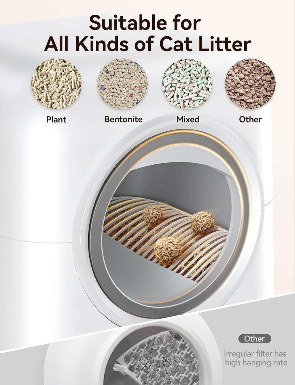 MeoWant Selbstreinigende Katzentoilette, Vollständig Geschlossene Automatische Katzentoilette, Geeignet Für Mehrere Katzen, APP-Steuerung/Sicherheit/Intelligente Überwachung/Geruch Beseitigen